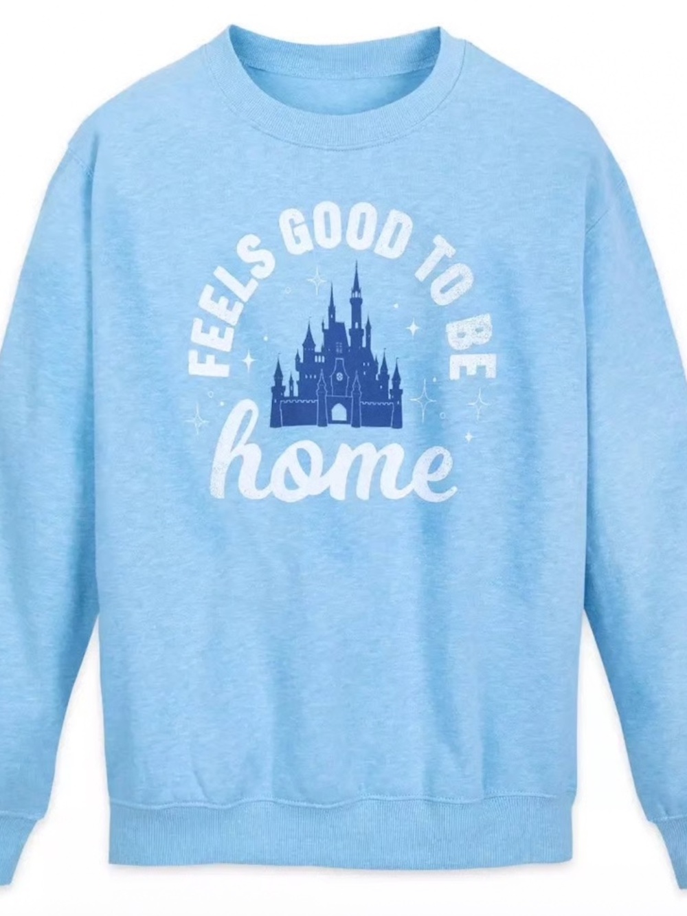 Disney Parks Disneyland Feels Good To Be Home Light Blue Cinderella Sweatshirt
